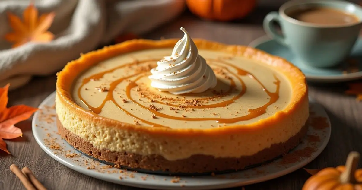 simple Pumpkin Swirl Cheesecake